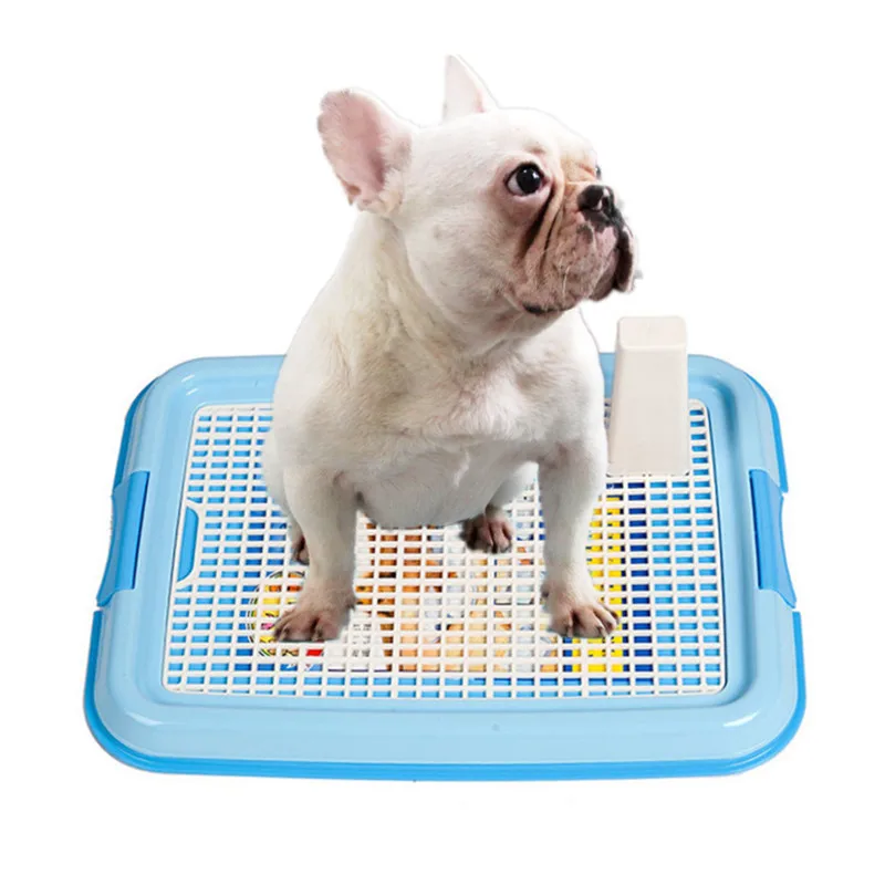 Plastic Indoor Small Dog Toilet Tray Mesh Pet Cat Dog WC Toilet Trainer Pad Tray Pet Litter Box For Cleaning Product