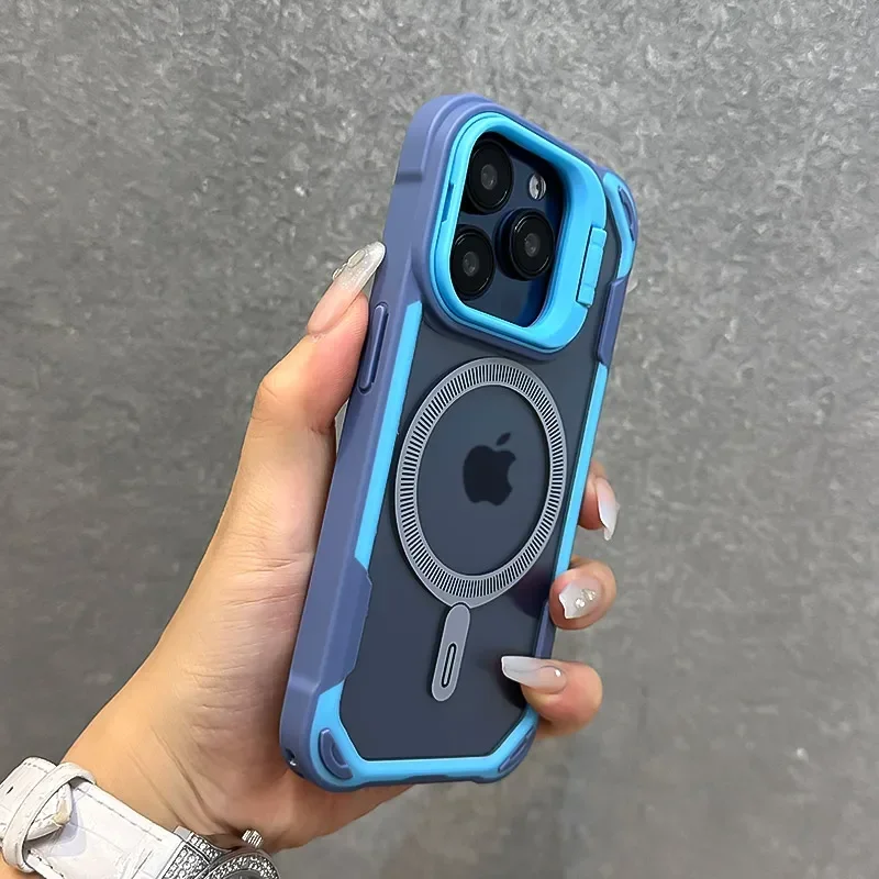 Armor Fold Lens Stand Magnetic Case for iPhone - Stand Functionality