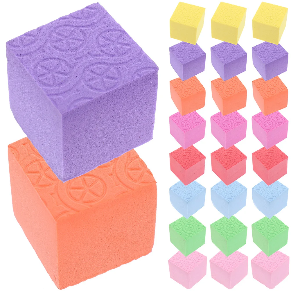 

50pcs Colorful Foam Building Blocks Square Cube Blocks Teaching Aids for Preschool