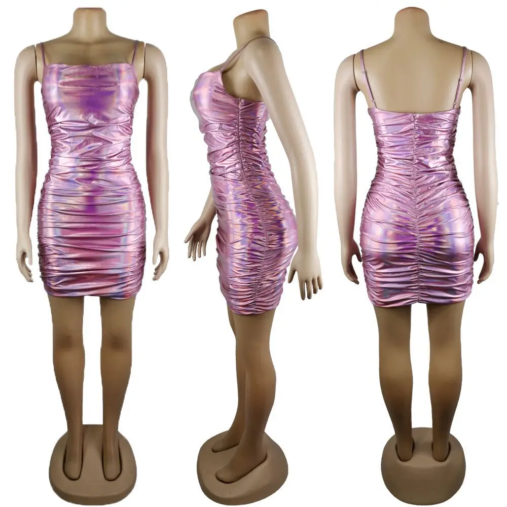 BKLD-Metallic-Shiny-Sparkly-Sleeveless-Mini-Dress-Womens-Bandage ...