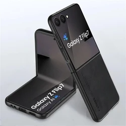 Luxury Sheepskin Leather Camera Protective Case - Soft PU Leather Finish - Galaxy Z Flip5 (Black - 01)