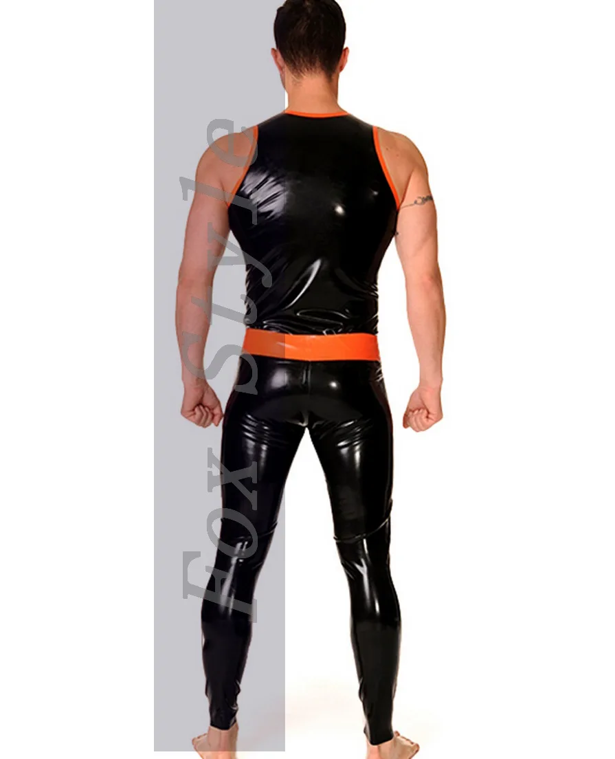 Men's latex legging pants with pocket 2