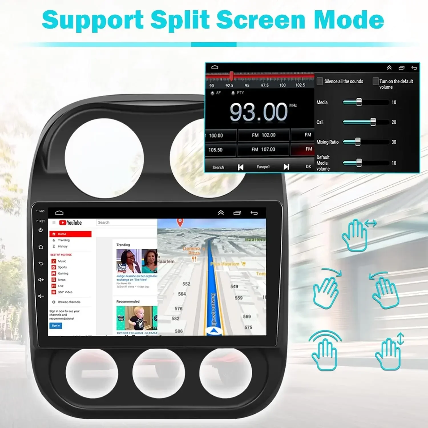 Android Car Radio Stereo GPS WiFi USB FM RDS