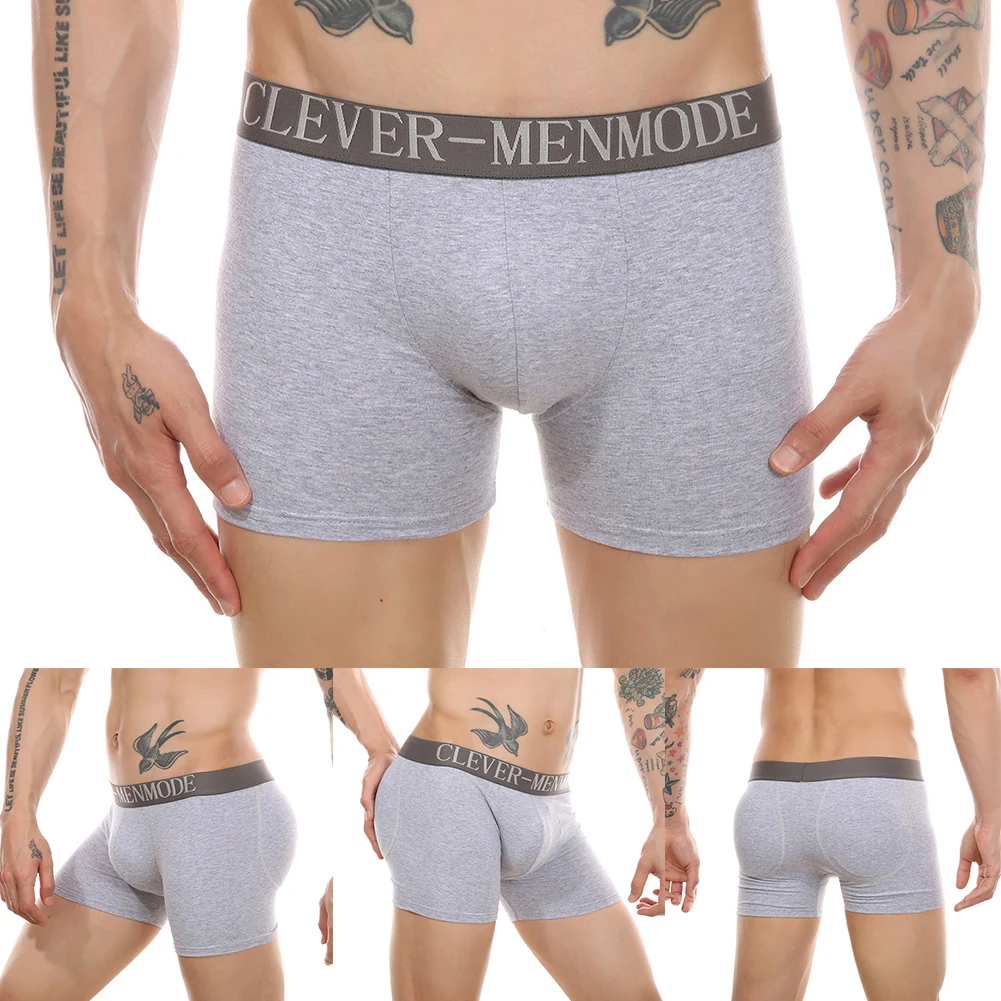 

New Men's Boxer Shorts Butt Padded Hip Up Shaper Detachable Sponge Cup Men Panties Butt Lifter Underwear Shorts