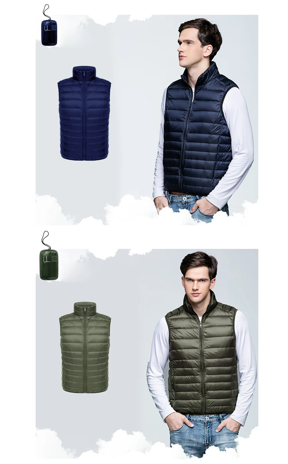 Winter Mens Ultra Light Duck Down Vest - Fit and Comfort