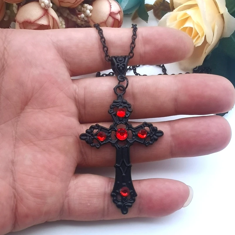 Long Black Cross Pendant Necklace for Men | Classy Men Collection