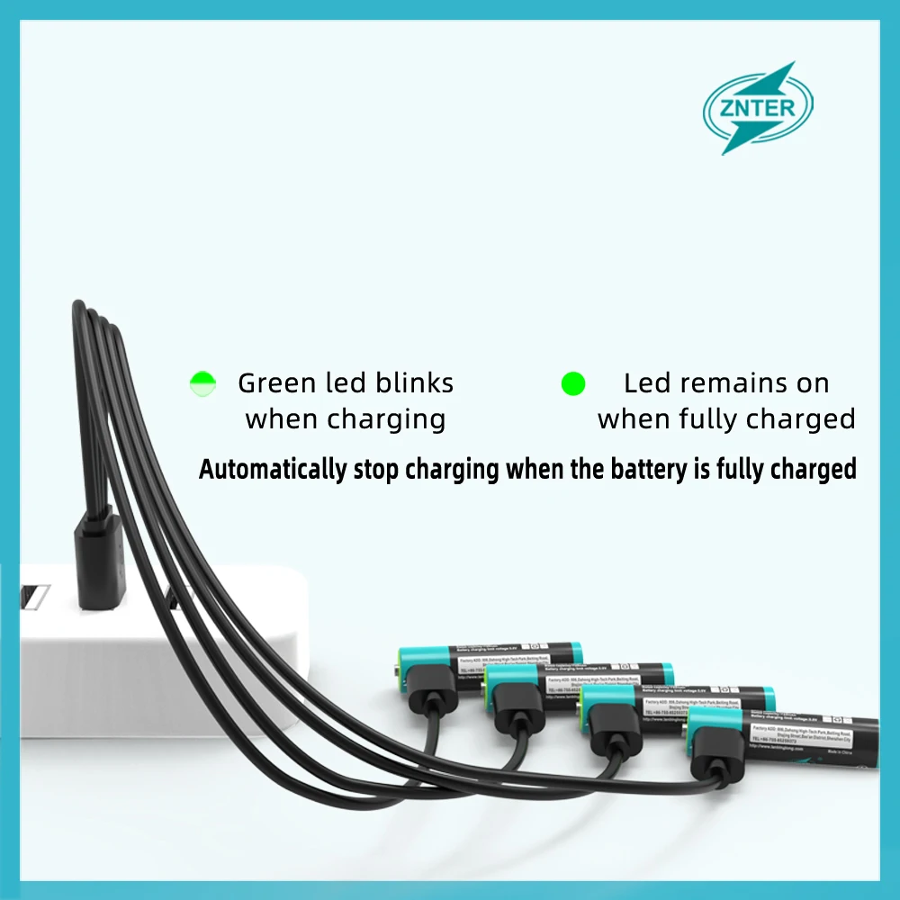1.5V AAA usb battery 1100mwh rechargeable lithium li-ion battery charge by type C usb cable rechargeable lithium batteries