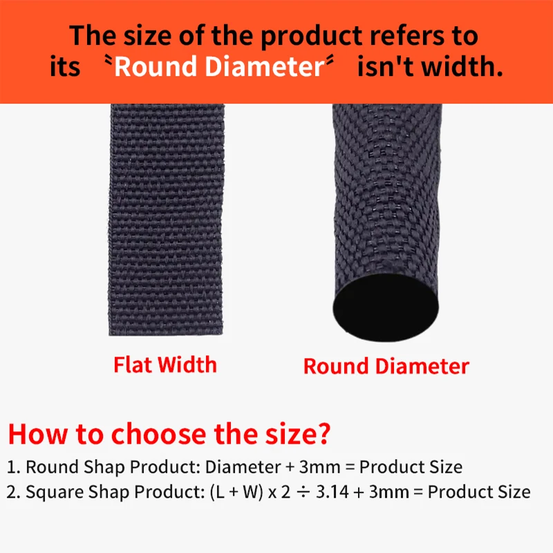 Heat Shrink Braided Sleeving 2/10M 6mm-100mm Auto Car Wire Wrap Sheath Insulated Tube Line Protection PET Cable sleeve heat shrink tubing heat shrink tube