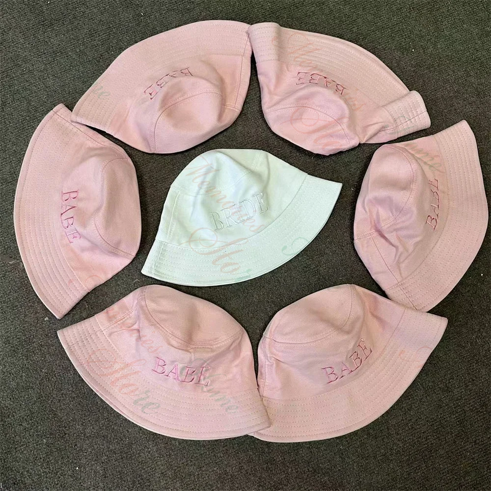 

Custom Solid Color Fisherman Hat Personalized Embroidery Name Summer Sun Hat Adult Men's Women's Cotton Sunshade Fisherman Hat
