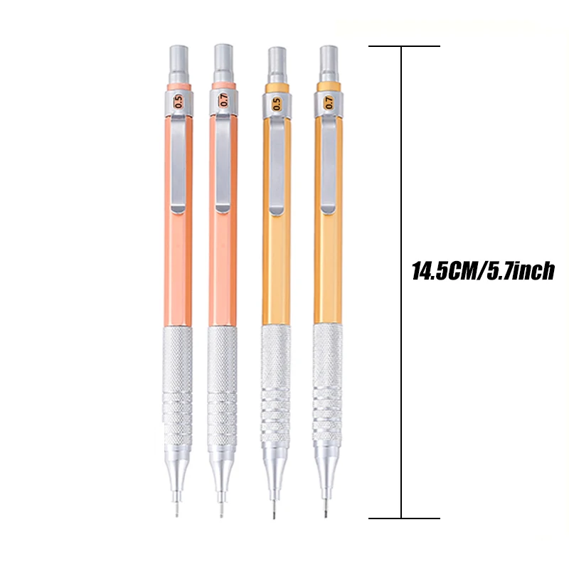 Low Center of Gravity Metal Mechanical Pencil 0.3 0.5 0.7 0.9 2.0mm Lead Refill HB Automatic Pencil Art Sketch Painting Writing 6