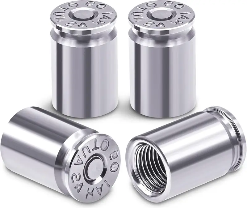 4PCS Bullet Shell Tire Valve Stem Caps, Aluminum Alloy Car Air Stem Cap for Cars, SUV, Trucks, Bikes, Motorcycles, Bicycles - Image 11
