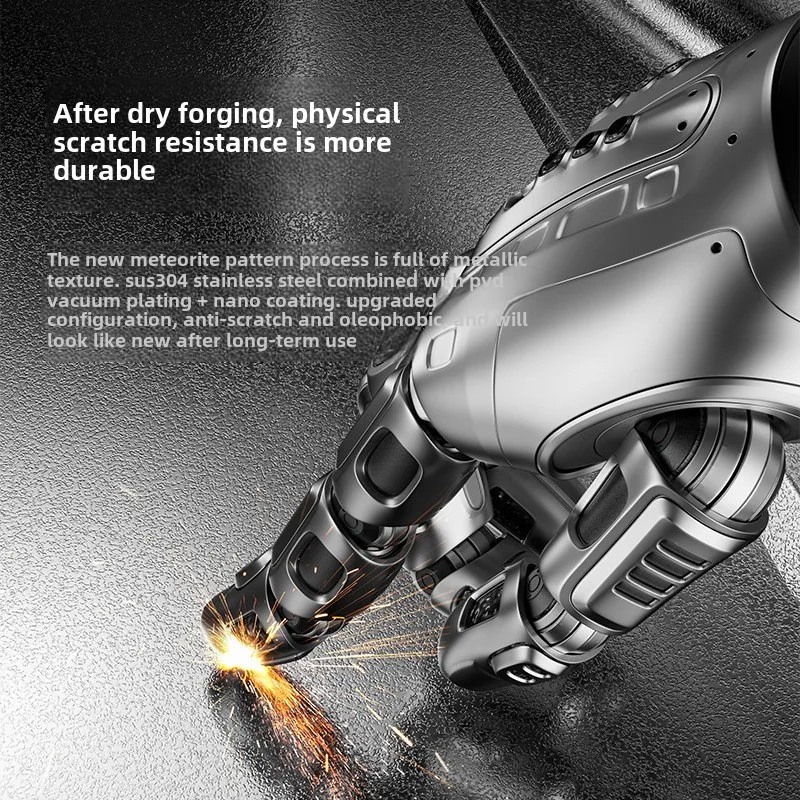 Premium 304 Stainless Steel Kitchen Sink Set, The Starry Sky Meteorite Textured LED Display Waterfall Whale Sink Kit
