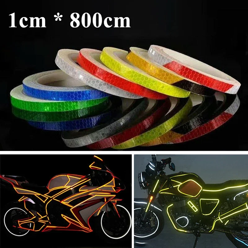 for ducati 899 panicale motorcycle front rear wheel reflective rim edge stripe tape decal styling waterproof sticker accessories Motorcycle Rim Tape Reflective Wheel Stickers Decals 1cm*800cm Vinyl Car Warning Stickers Motorbike Styling Decor Accessories