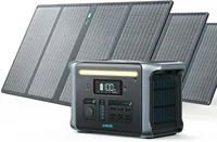 521 Portable Power Station Solar Generator 256Wh with 100W Solar Panel LiFePO4 Battery Pack 200W 6-Port PowerHouse 1