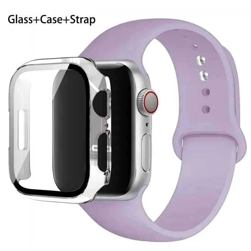 Premium Silicone Sport Band with Glass and Protective Case