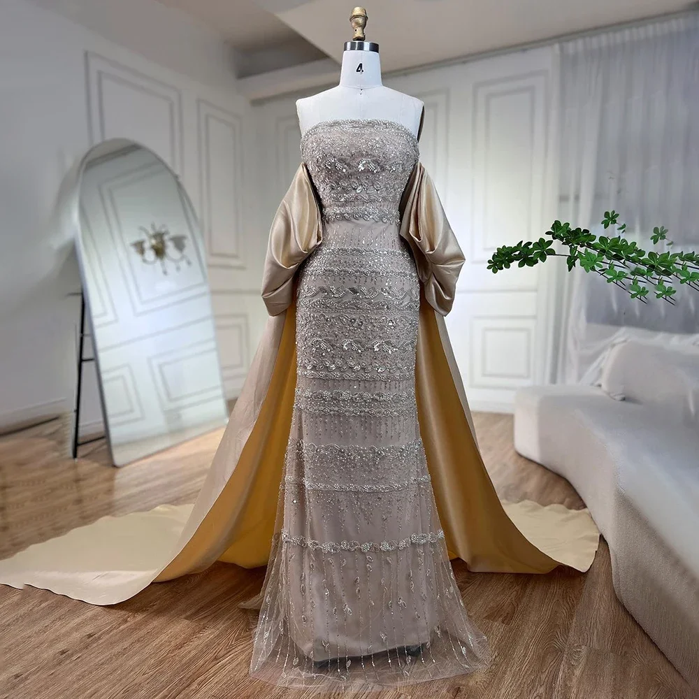 Royal Amirah Full Shoulder White Evening Dress M184