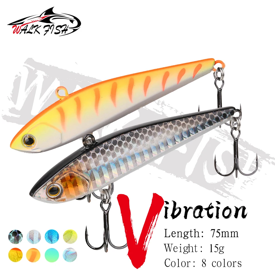 WALK FISH 1PCS VIB Sinking 89mm 18g Fishing Lure Hard Baits Wobbler Plastic  Artificial Vibration Winter Ice Tackle Bass Pike