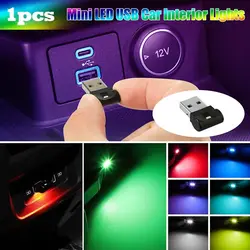 Mini LED Car Light USB Auto Atmosphere Neon Light Plug and Play 7 Colors Decoration Ambient Lamp Car Interior Lights Car-styling