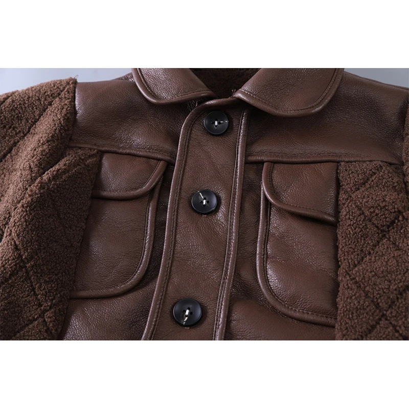 Winter Kids Boys Thicken Jackets For Boys Coats PU Maillard Plush Splicing Jackets Toddler Children Outerwear Baby SnowCoat