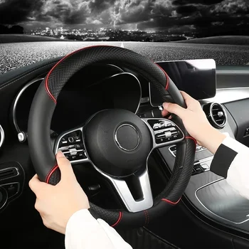 Coprivolante Auto Antiscivolo Durevole in Pelle Microfibra, Universale per Auto, Camion, SUV