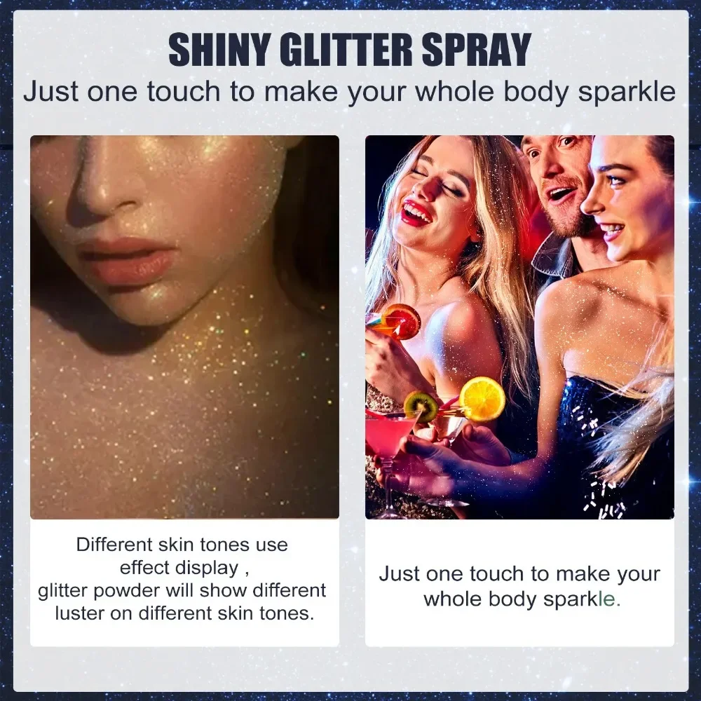Body Glitter Spray Highlighter Powder 60Ml For Halloween Festival Party