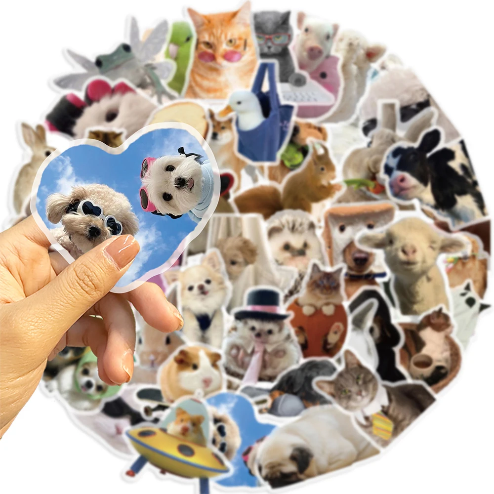 Cartoon Stickers Cartoon Sticker 10/30/50PCS Cartoon Cats Dogs Meme Transparent Sticker DIY Phone Laptop Luggage Skateboard Graffiti Decals Fun for Gift