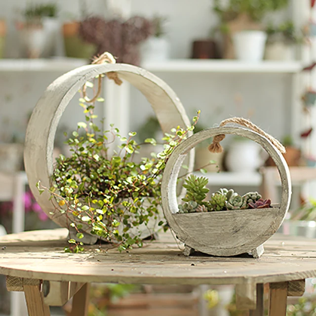Fa Függő Ültetvényes Ültetvények Beltéri Növényekhez Zamatos Bonsai Pot Virág Edény Otthoni Retro Fal Erkély Dekorációkhoz - Image 4