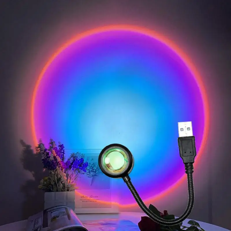 

USB Atmosphere LED Projector Light Photography Art Portable Living Room Bedroom Desktop Colorful Rainbow Atmosphere Desktop Lamp