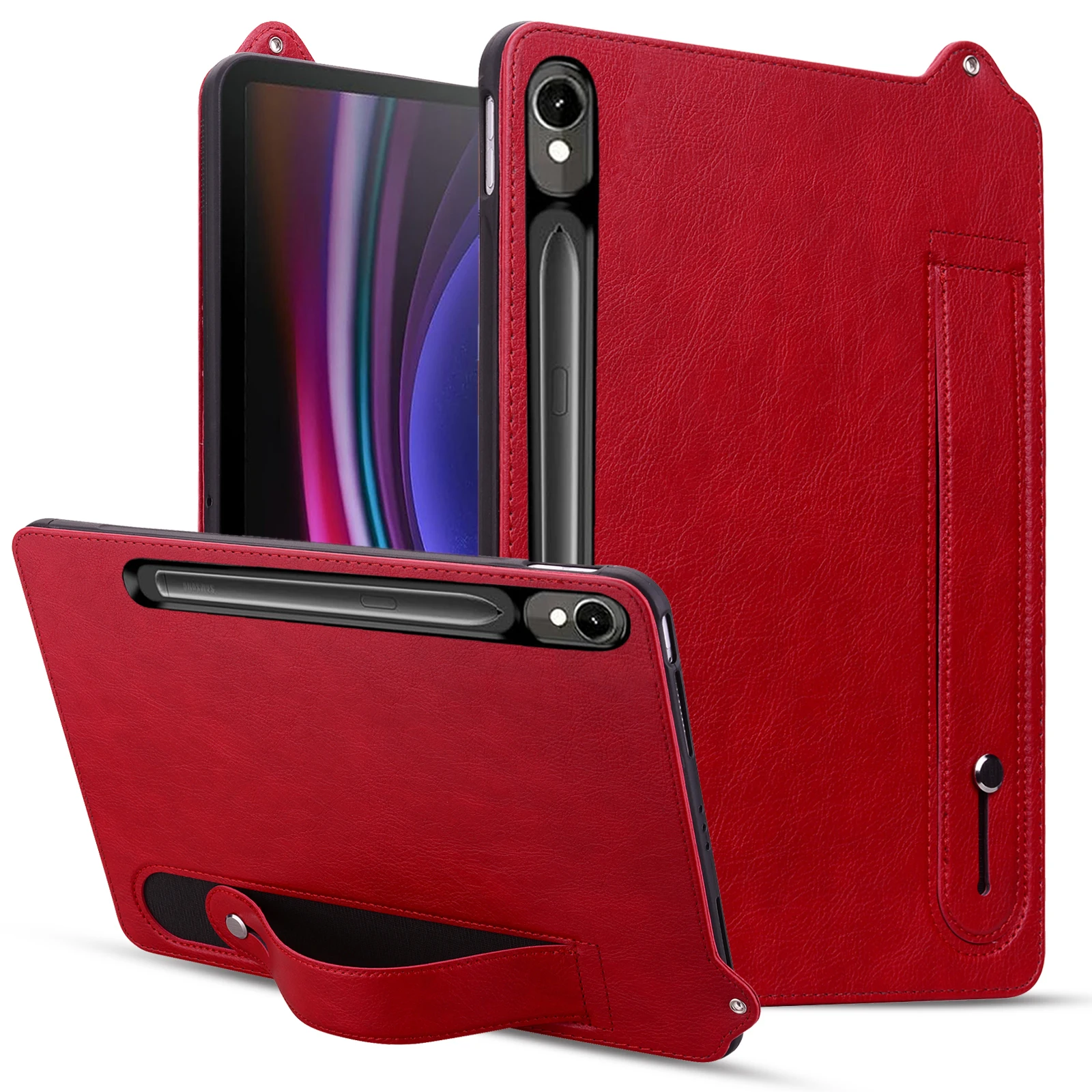 Premium Hand Strap PU Leather Soft Tablet Cover