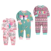 Baby Clothes Spring Autumn Polar Fleece Toddler Girls Romper Cute Animals Warm Jumpsuit Kids Pajamas Small Children Overalls 1