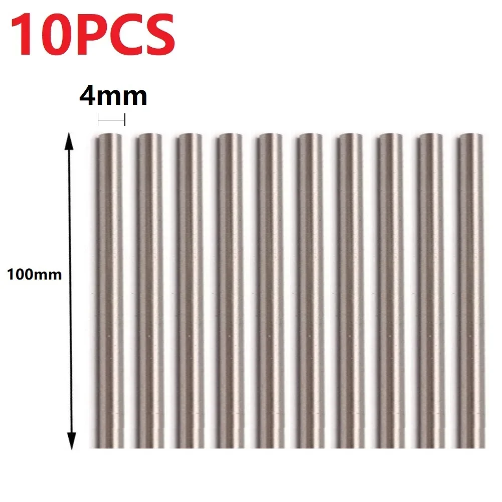 10pc Solid Round Rod Lathe Bar 1mm-4mm Shaft DIY Craft Tool Linear Shaft 100mm Carving Cutter Tool Parts Silver