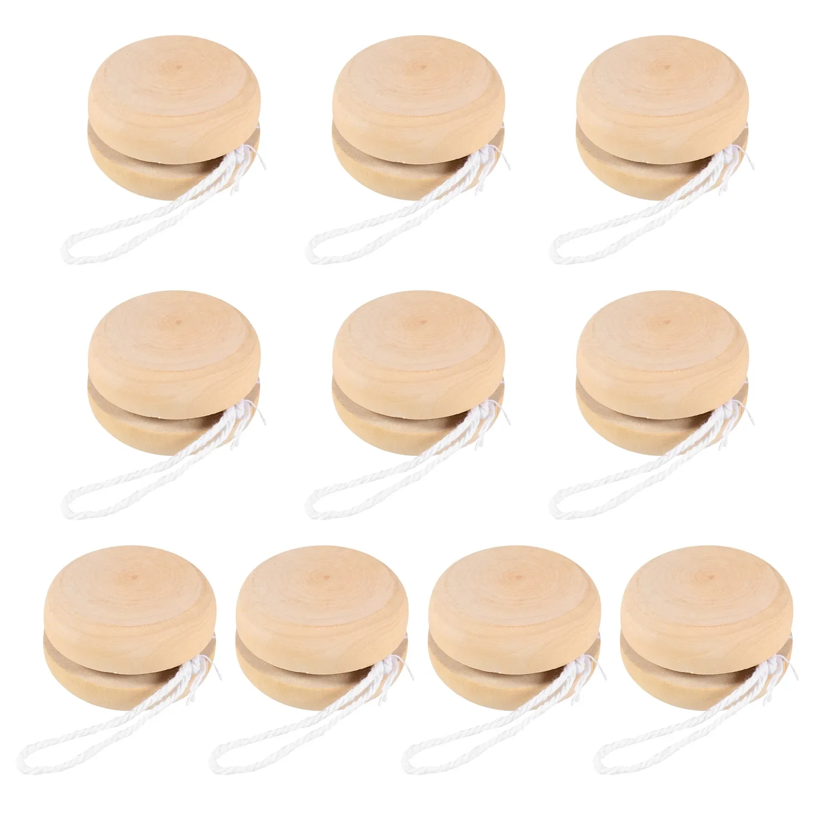 Yoyo Ball 1PC Wooden Yoyo Toy Mini Round DIY Painting Baby Yoyo Ball Crafts Toys Kids Creative Yo Yo Toys For Beginners Children Game Gift