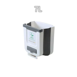 Portable Foldable Trash Can - Large Capacity for Kitchen, Bathroom, and More (White 7L)