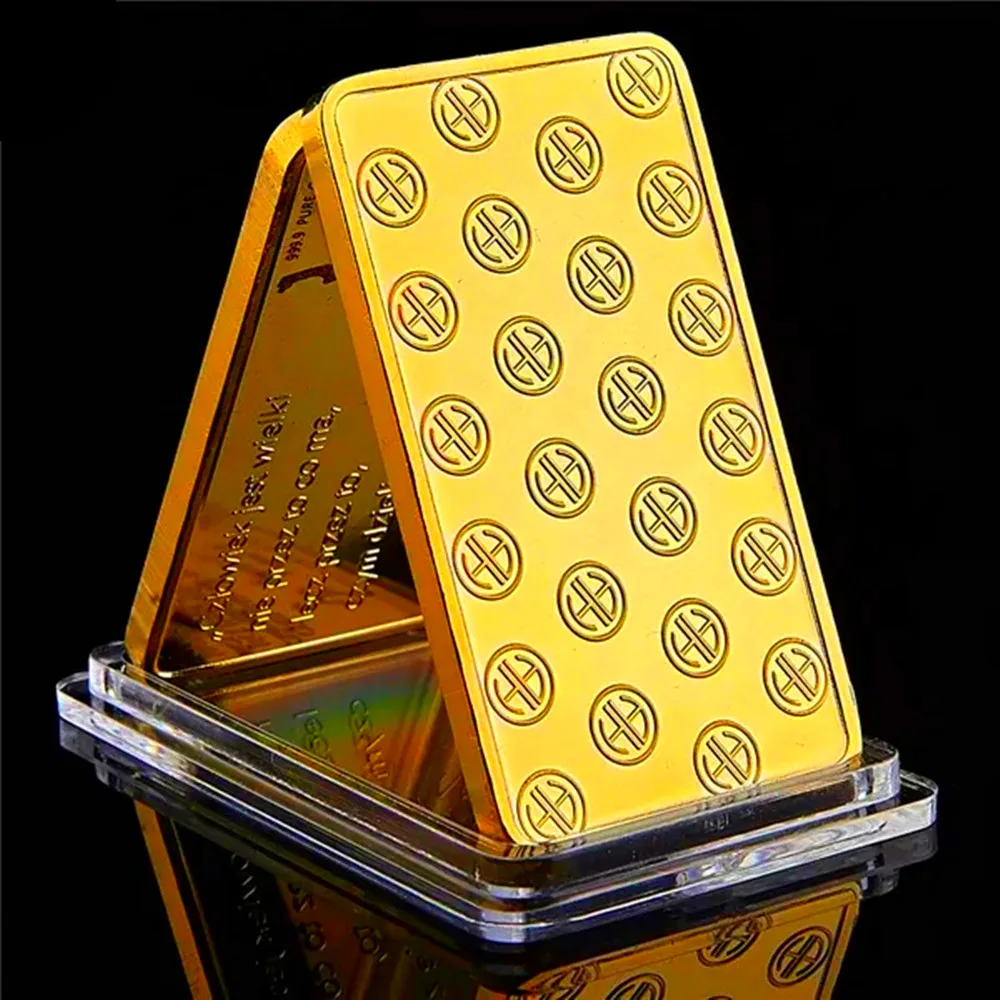 1 oz Swiss Argor Heraeus Gold Bar Gold Coin Bullion Acrylic Seal Packaging Independent Serial Number No Magnetic 24K Plated