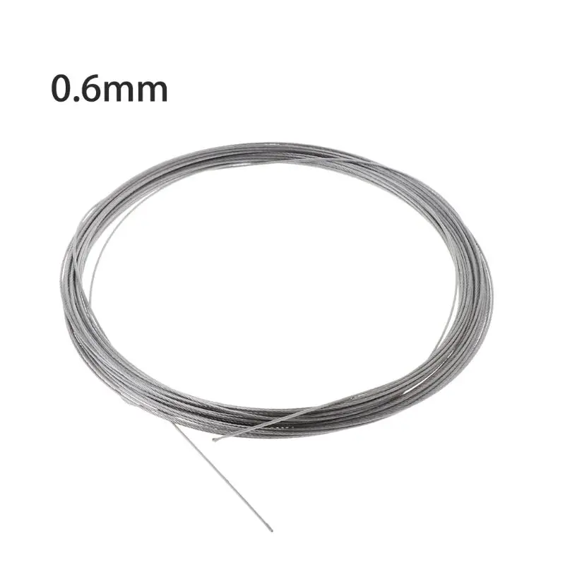 304 Stainless Steel Wire Cable 10 Meters for Outdoor Gardening Tools 0.5/0.6/0.8/1/1.2/1.5/2/2.5/3mm Strong Load-Bearing