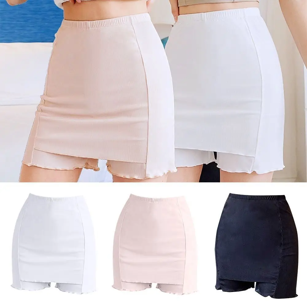 

Thin Sliming Fit High Waist Seamless Skirt Underpants Seamless Ice Silk Pants Boxer Safety Pants Summer Shorts
