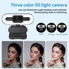 Portable Full HD 1080P 2K 4K Webcam PC Laptop Auto Focus Webcam Live Streaming Flexible with Microphone Live Broadcast withLight 3
