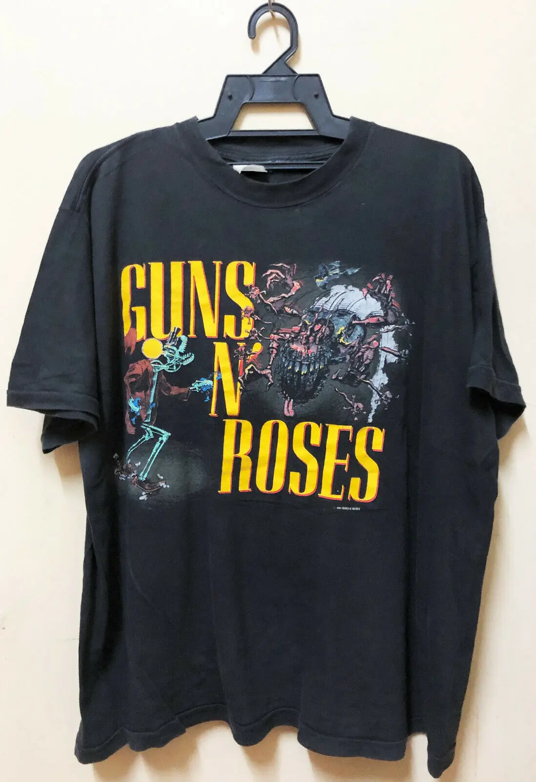 Vintage 80S 1987 Guns N Roses Banned Stupro Scene Rock Metal Tour Concert T T-Shirt Maniche Lunghe