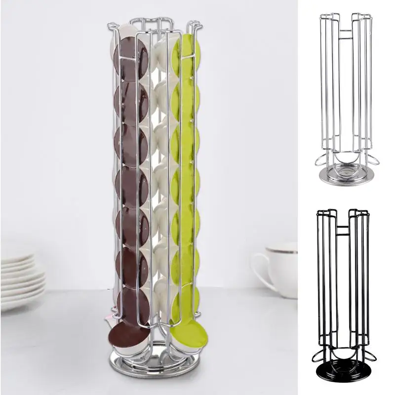 

Coffee Pod Holder Space saving multi purpose display rack Rotary Capsule Pod Stand For kitchen Countertop Coffee Bar Accessories