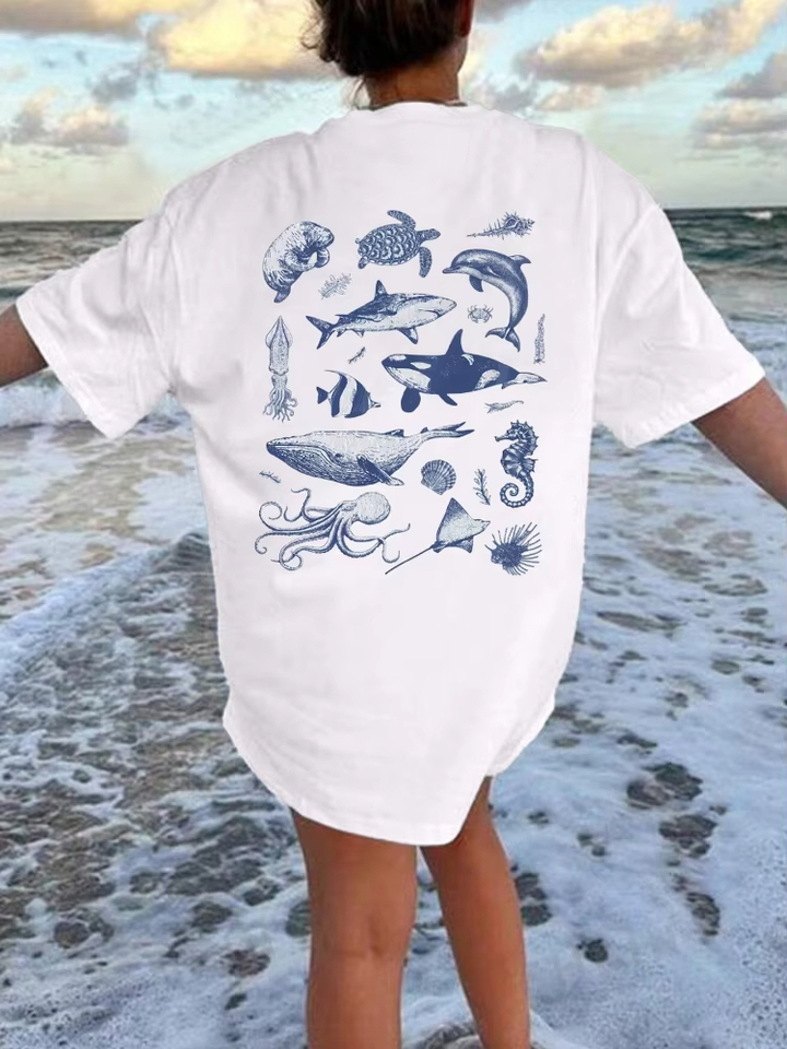 European Summer Bestseller Ultra-clear Printed New Men's and Women's Loose, Comfortable  Pure Cotton Breathable T-shirts