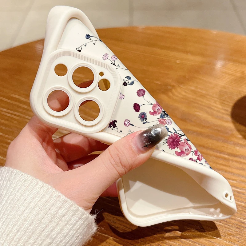 Luxury Red Flower Shockproof Silicone Bumper Phone Case
