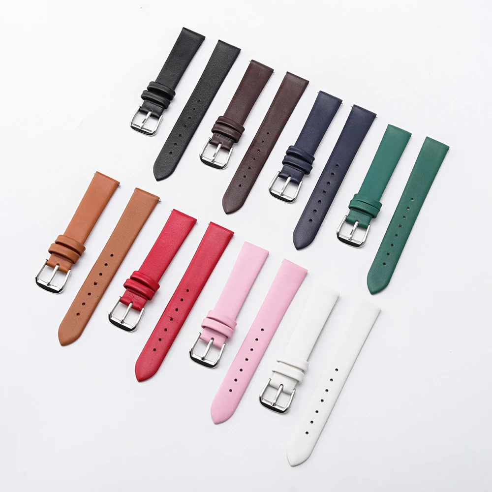 Elegant Genuine Leather Slim Watchband Wrist Strap Bracelet