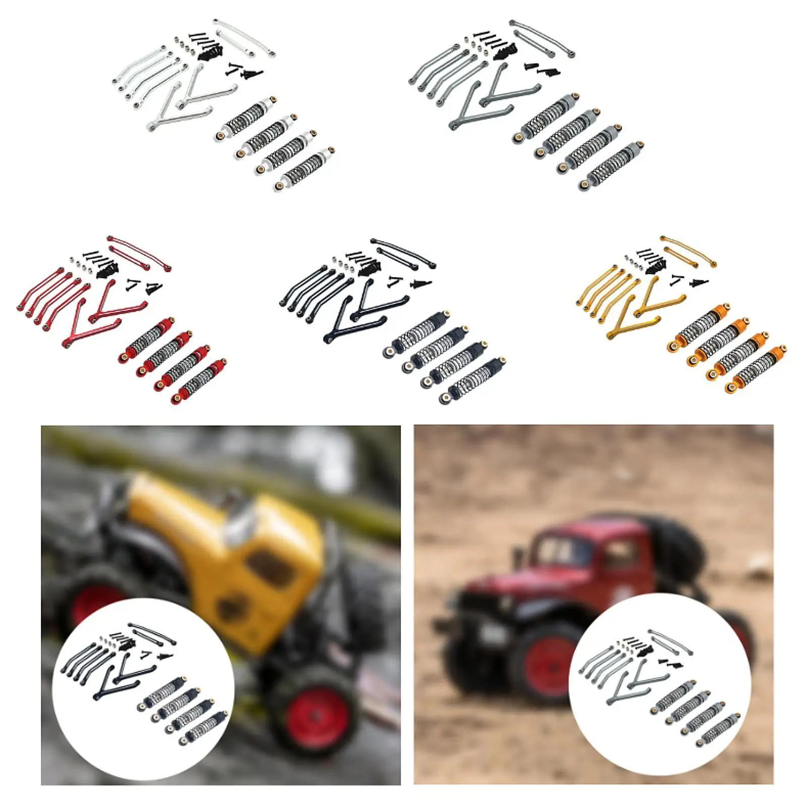 Amortisseurs en Aluminium pour FCX24 1/24 RC Crawler - Kit de Mise à Niveau