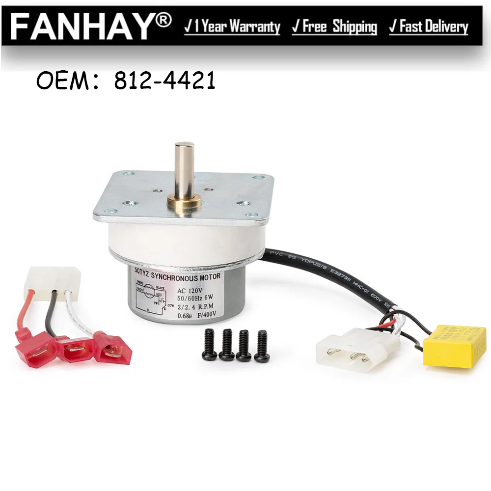 812-4421 812-4420 Auger Feed Motor Compatible With Quadra-Fire Heatilator  PS35, PS50, CAB50, 7000-500 PH, 2.4RPM 120V