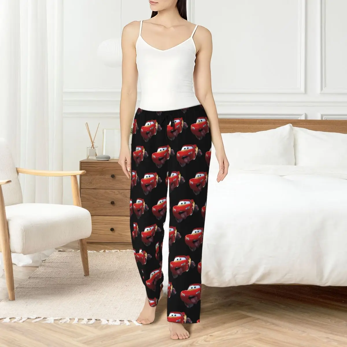 Sally I'm Lightning Cars Mcqueen Apparel Women's Comfy Pajama Pants Sleep Bottoms Pants Palazzo Stretch Lounge Pant 5