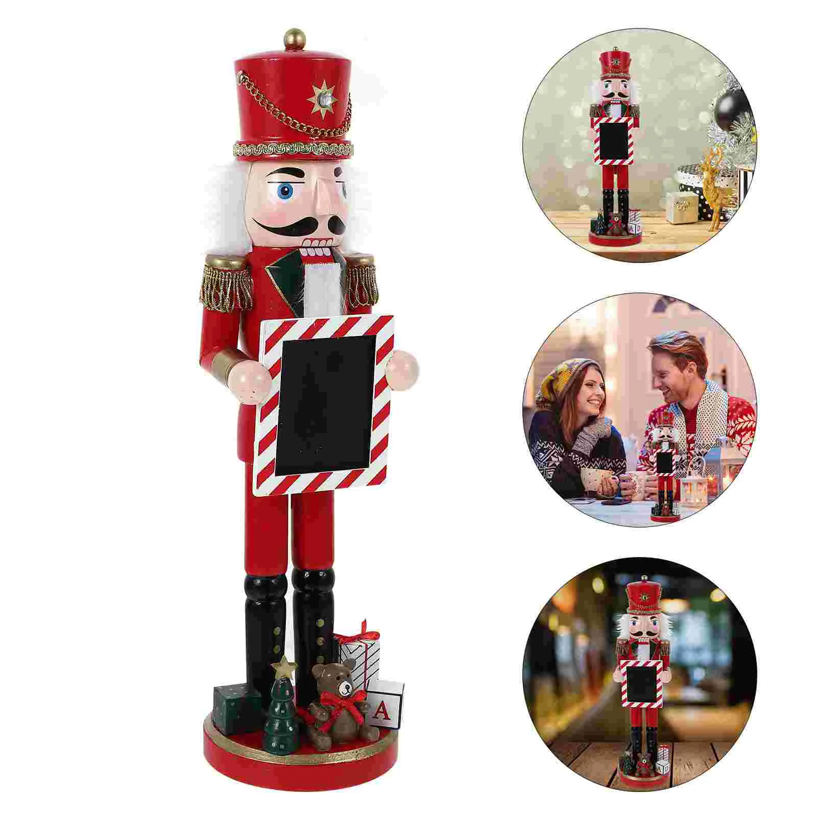 

Wood Christmas Nutcracker Crafts Statue Nutcracker Puppet Ornaments Tabletop Soldier New Year Party Christmas Decorations