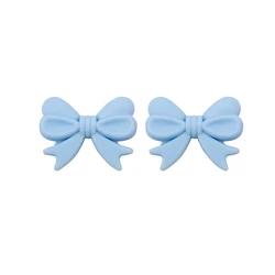 Sunrony Bowknot Silicone Beads Set for DIY Jewelry and Accessories - Pack of 10 (10pcs Pastel blue)
