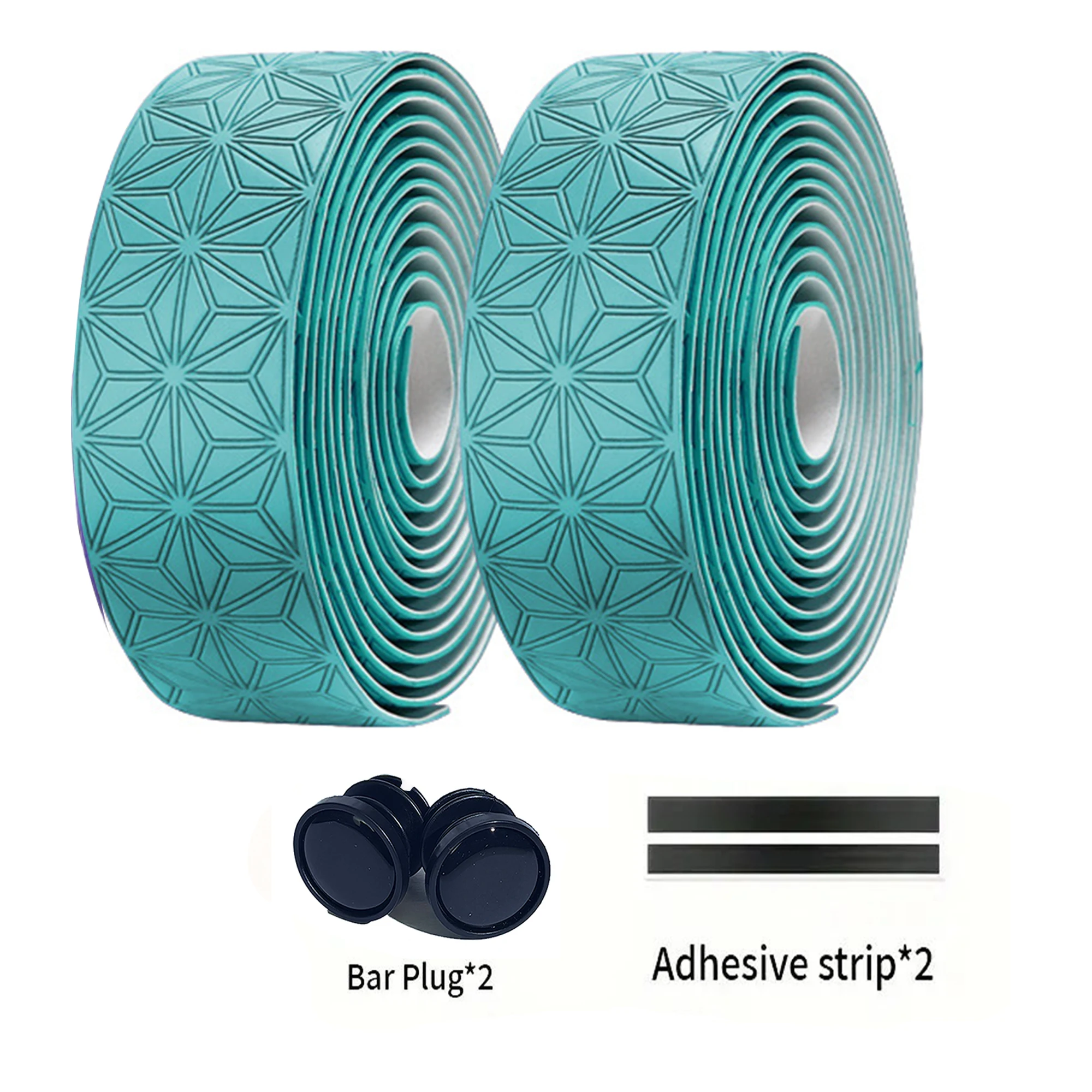 Pair of Anti-Slip Shock-Absorbing Road Bike Handlebar Tape with Bar End Plugs