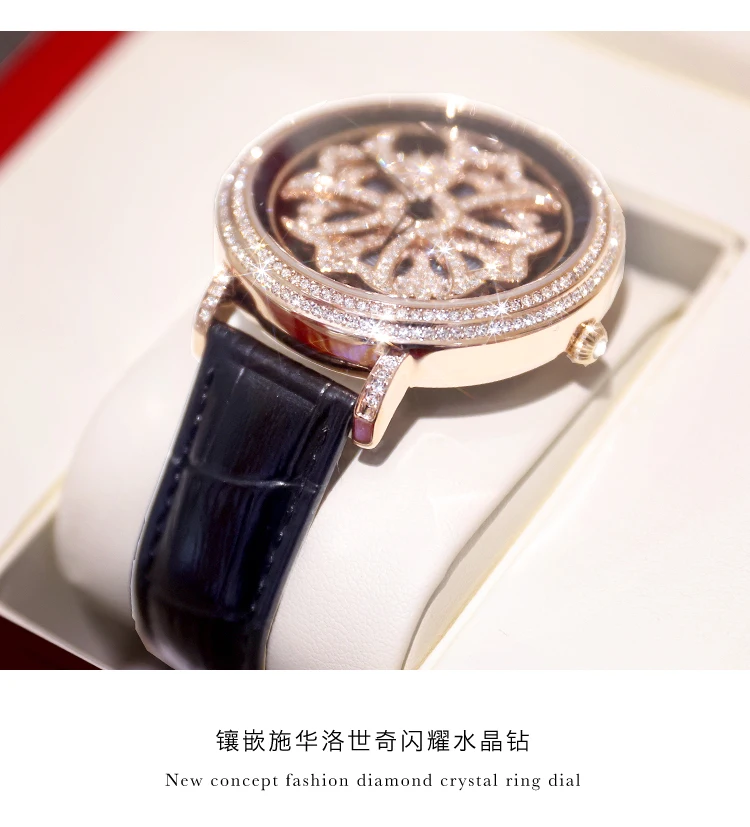 Luxury Davena Spin Snow Flower Women's Watch Japan Mov't