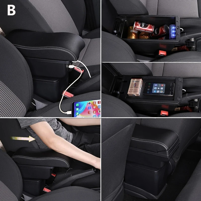 For Ford FOCUS 3 Armrest Box For Ford Focus III MK3 Car Armrest Curved  Surface leather Simple installation Storage box Dedicated